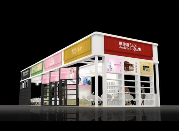 唯美度商场美妆产品89平展台设计项目搭建